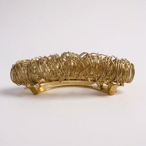 Vintage‎ Signed Colette Malouf Gold Wire Coil Barrette Hair Clip Made in France